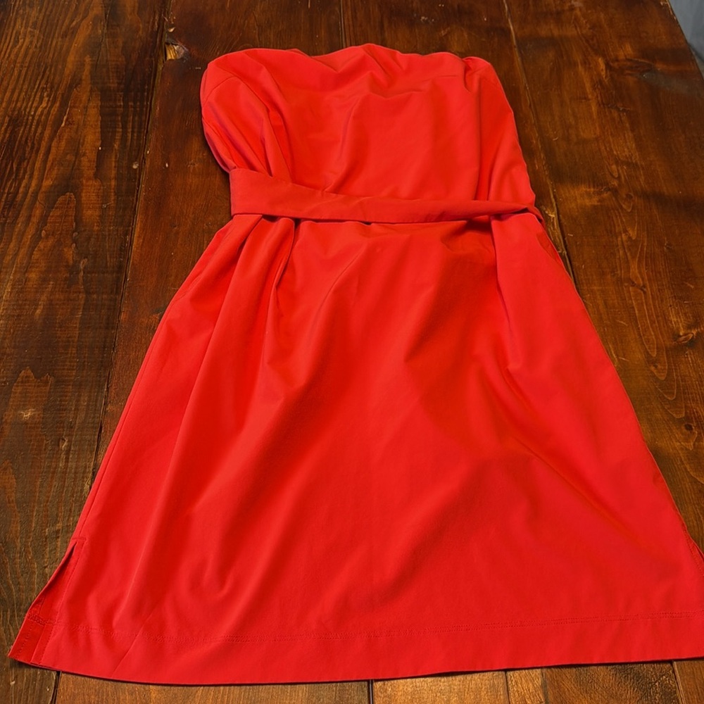Athleta Strapless Dress in Bold Orange - Picture 2 of 6
